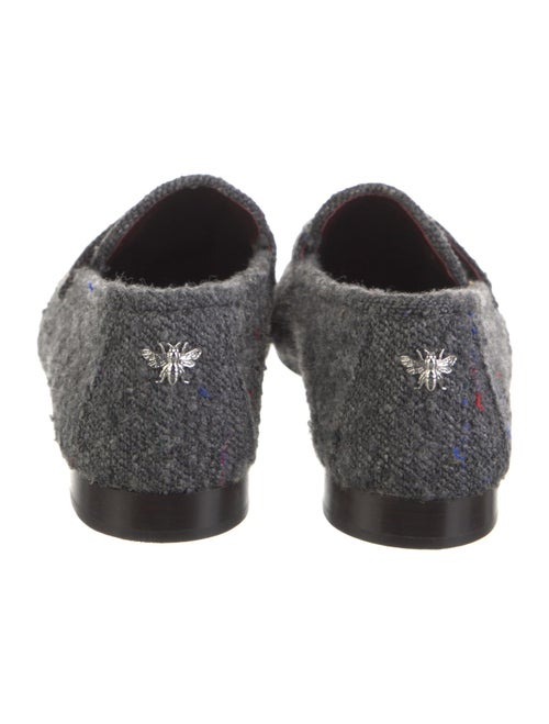 Bougeotte Tweed Embroidered Accent Loafers