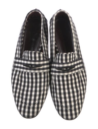 Bougeotte Canvas Plaid Print Loafers