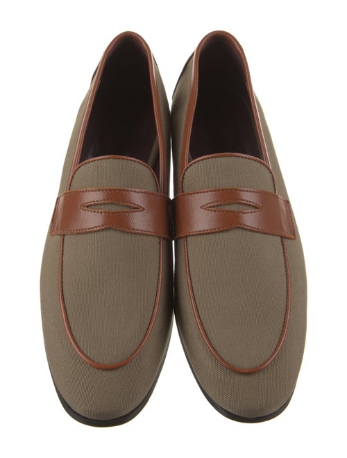 Bougeotte Canvas Leather Trim Embellishment Loafers