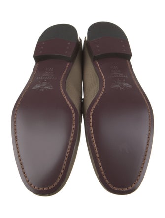 Bougeotte Canvas Leather Trim Embellishment Loafers