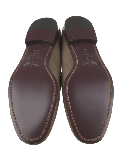 Bougeotte Canvas Leather Trim Embellishment Loafers