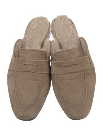 Bougeotte Suede Fur Trim Mules