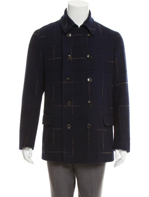 Boglioli Double-Breasted Wool Peacoat navy