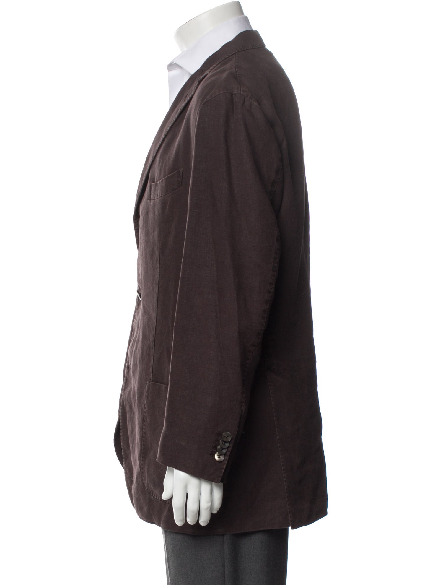 Boglioli Linen Plaid Print Overcoat