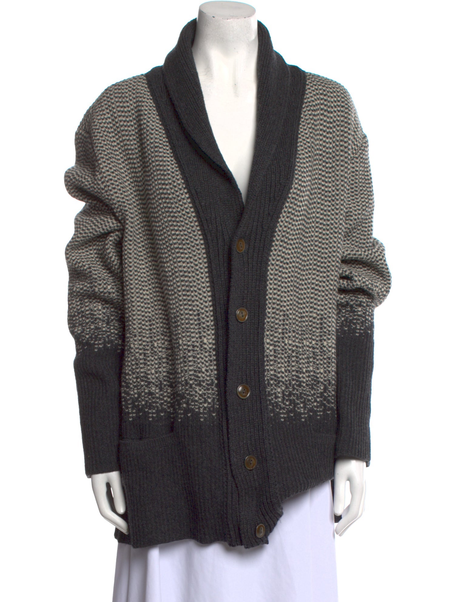 Boglioli Virgin Wool Colorblock Pattern Sweater