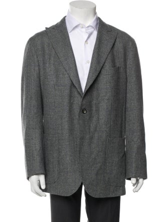 Boglioli Virgin Wool Houndstooth Print Blazer