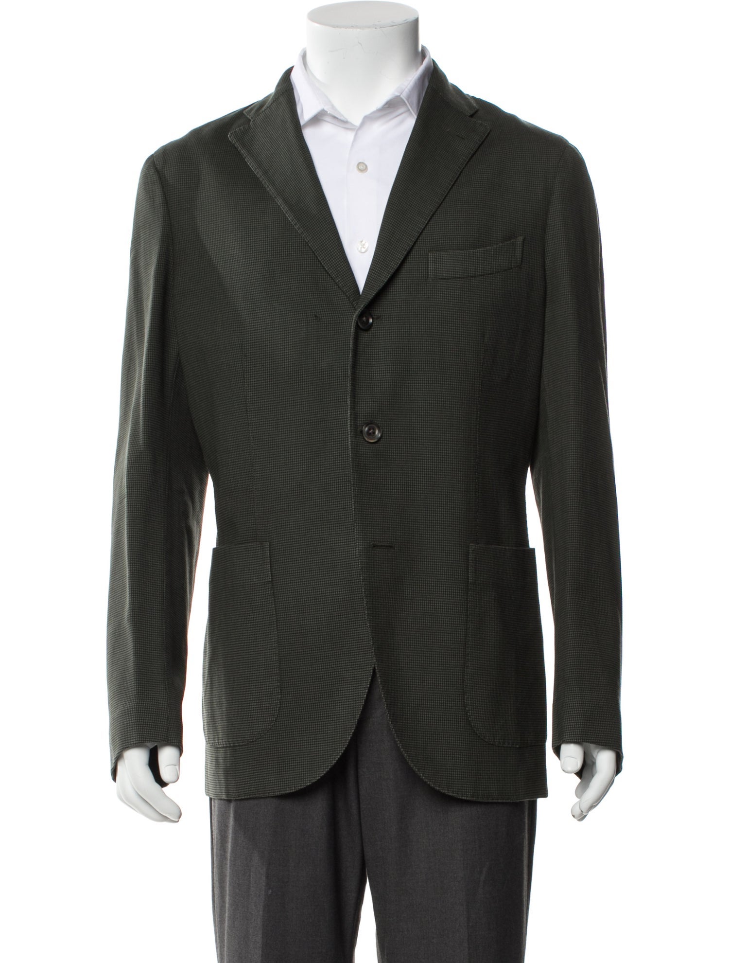 Boglioli Virgin Wool Plaid Print Suit