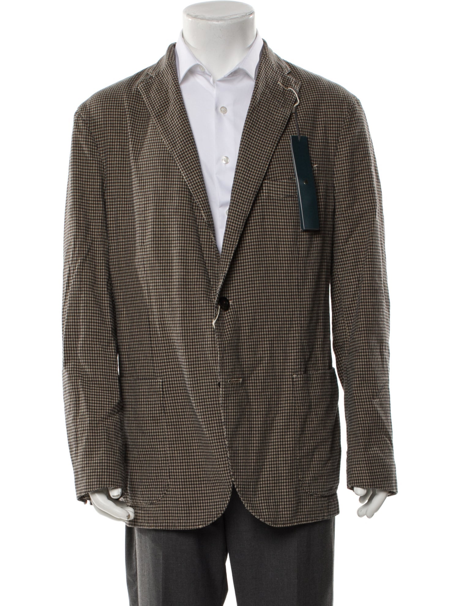 Boglioli Plaid Print Cutout Accent Blazer w/ Tags