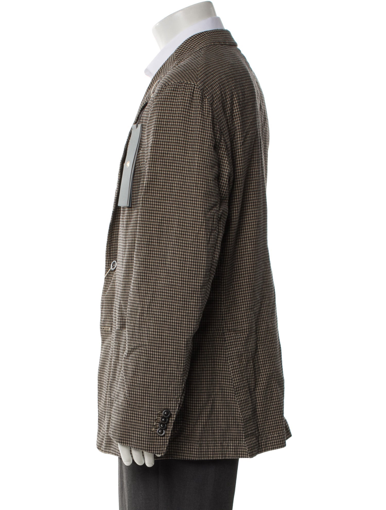 Boglioli Plaid Print Cutout Accent Blazer w/ Tags