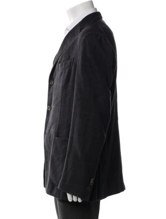 Boglioli Wool Plaid Print Blazer