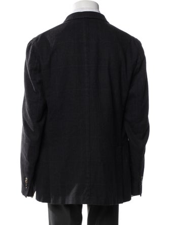 Boglioli Wool Plaid Print Blazer