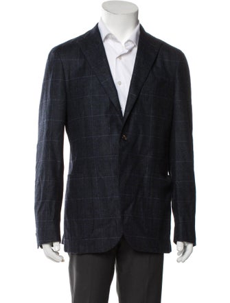 Boglioli Wool Plaid Print Blazer