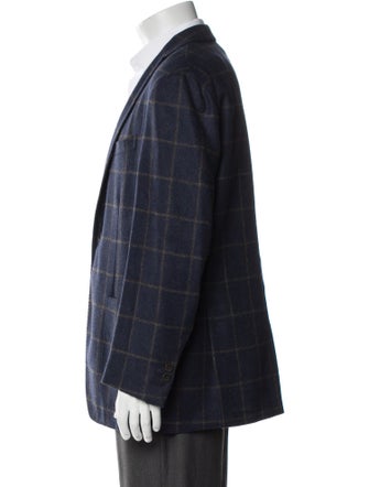 Boglioli Wool Plaid Print Blazer