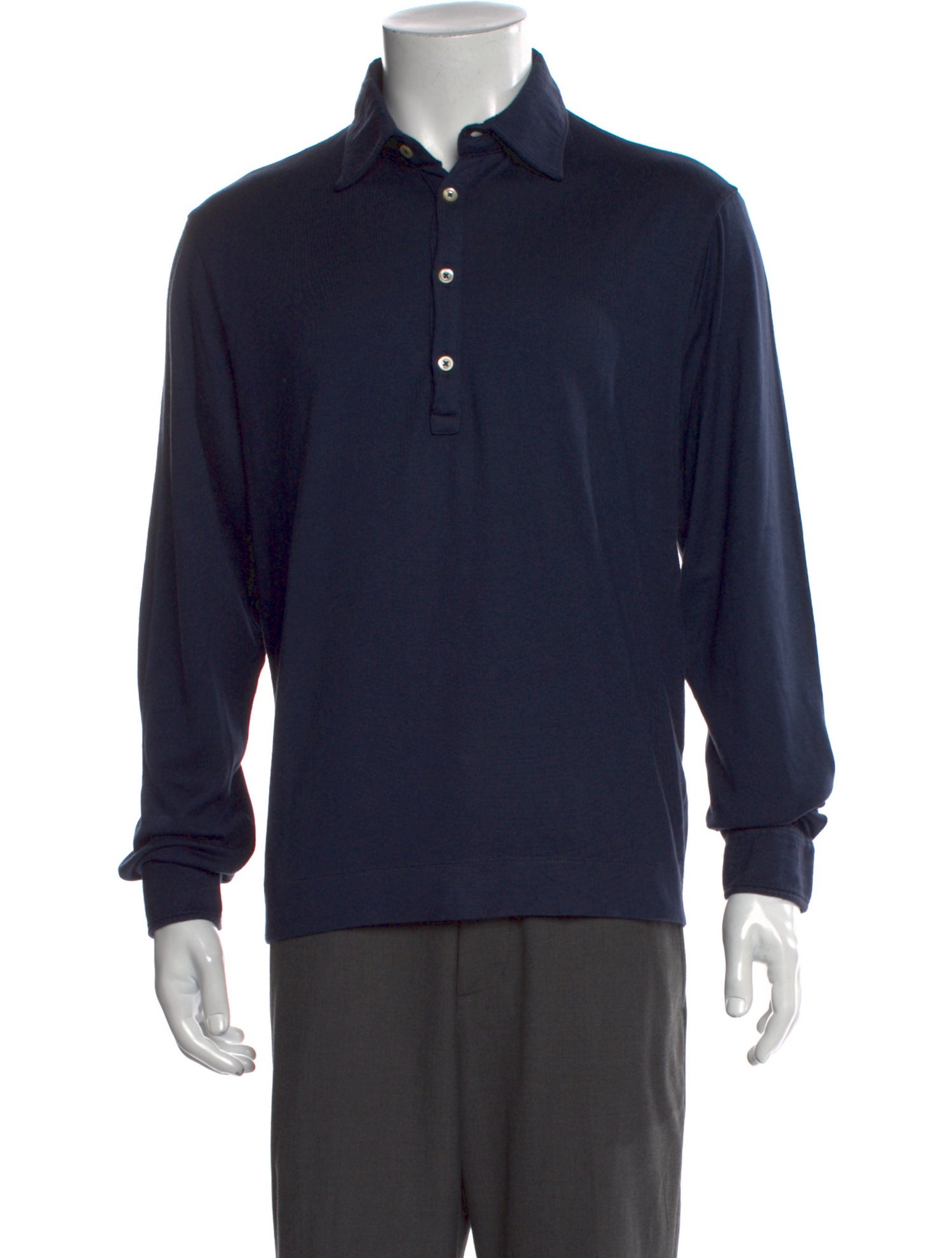 Boglioli Collar Long Sleeve Polo Shirt