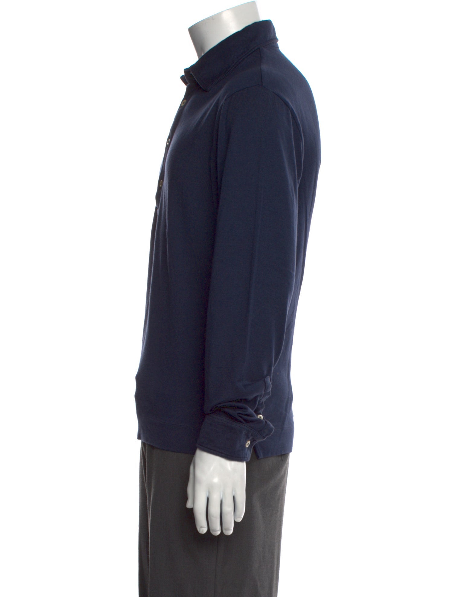 Boglioli Collar Long Sleeve Polo Shirt