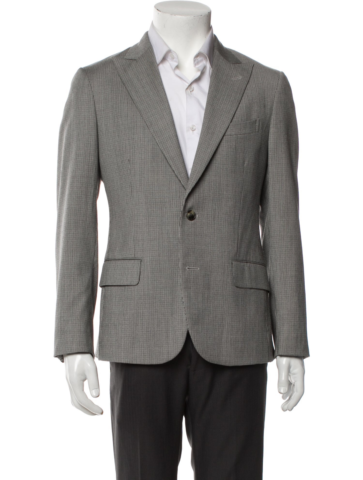 Boglioli Virgin Wool Plaid Print Coat