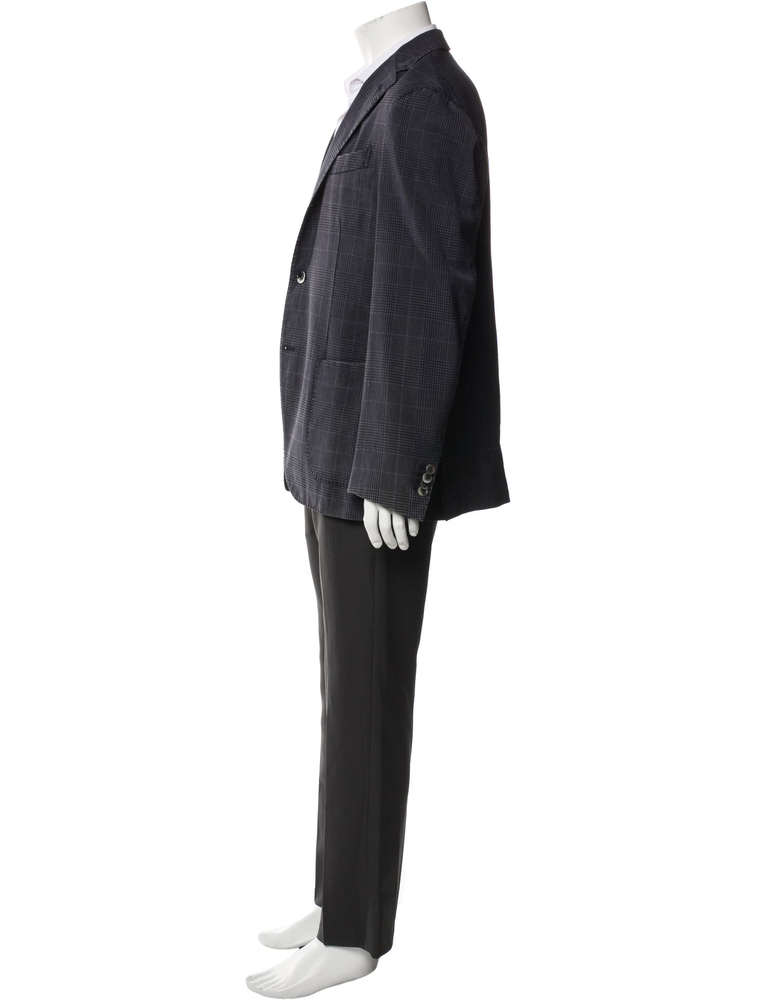 Boglioli Wool Plaid Print Blazer