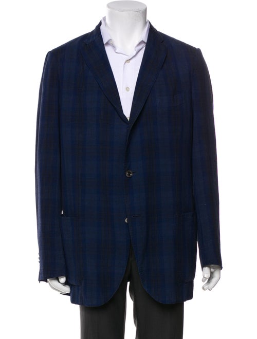 Boglioli Silk Plaid Print Blazer