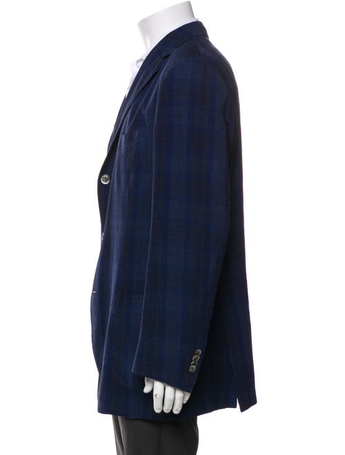 Boglioli Silk Plaid Print Blazer