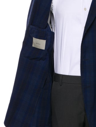 Boglioli Silk Plaid Print Blazer