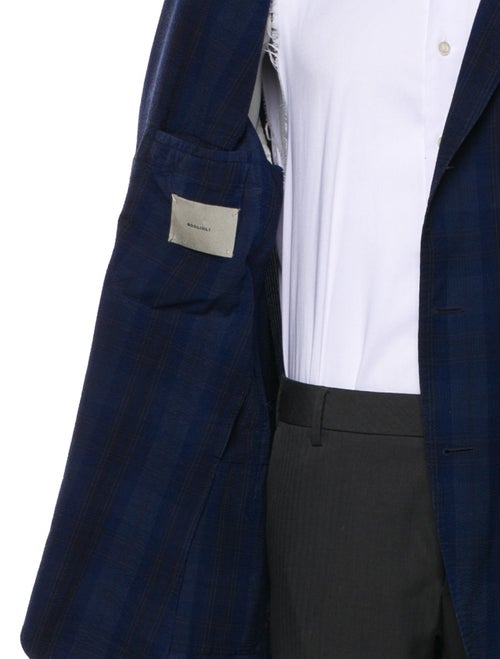 Boglioli Silk Plaid Print Blazer