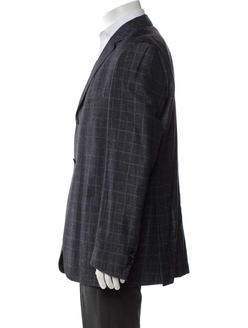 Boglioli Virgin Wool Plaid Print Blazer