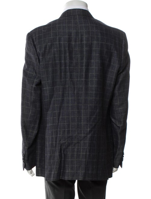 Boglioli Virgin Wool Plaid Print Blazer