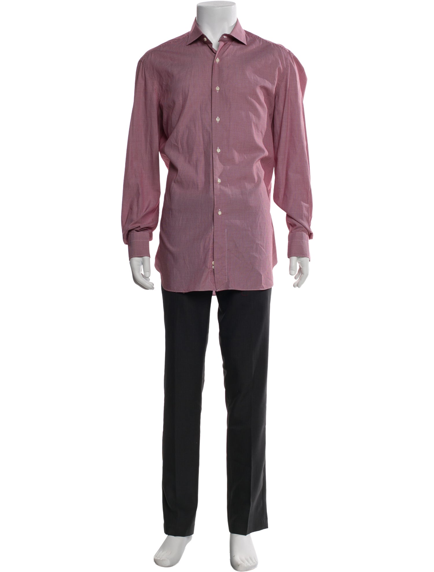 Boglioli Plaid Print Long Sleeve Dress Shirt