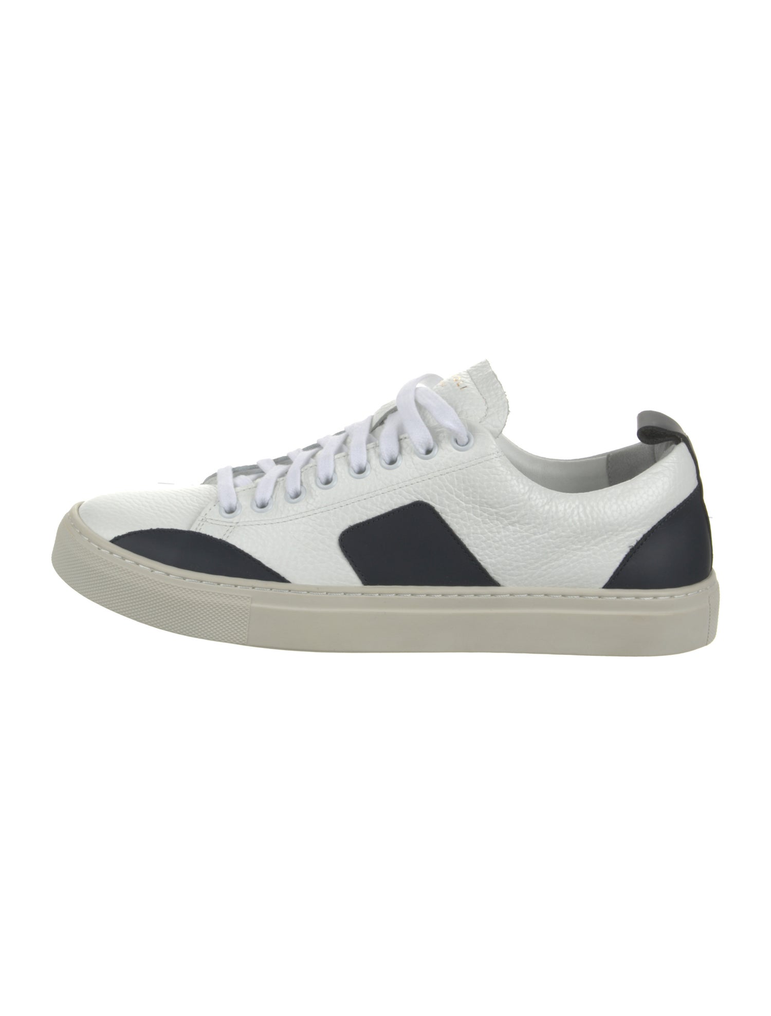 Boglioli Leather Colorblock Pattern Sneakers