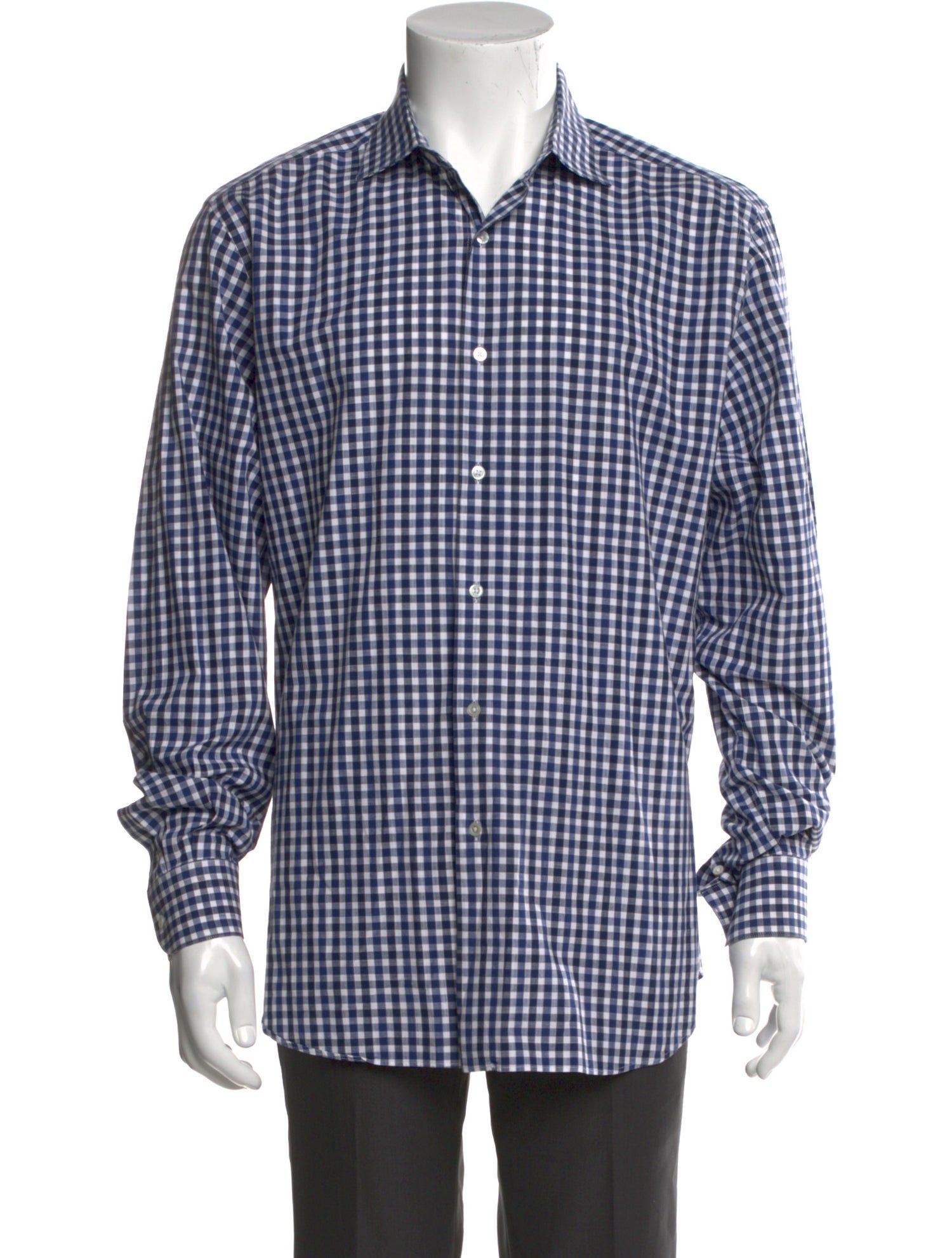 Boglioli Plaid Print Long Sleeve Dress Shirt