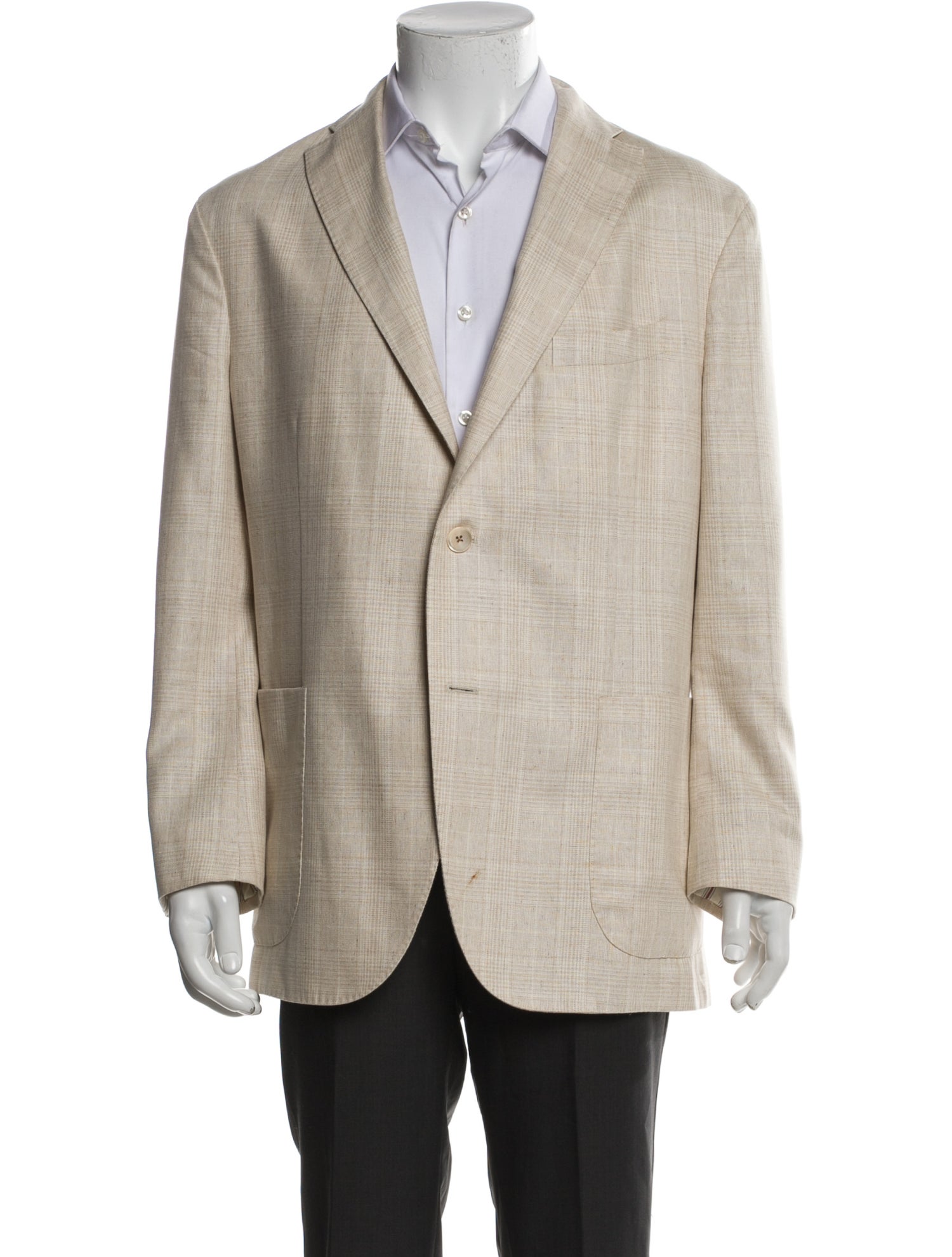 Boglioli Silk Plaid Print Blazer