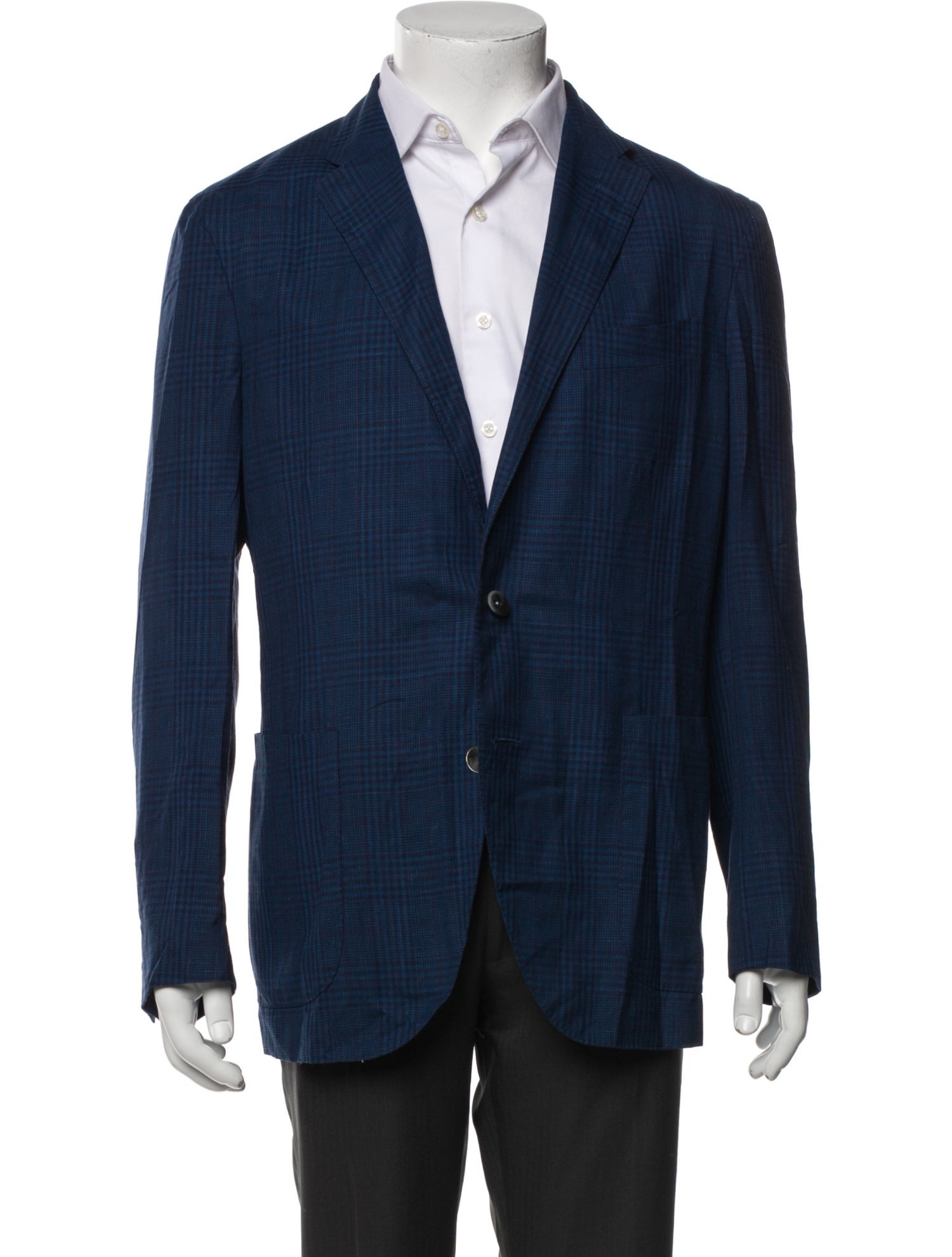 Boglioli Wool Plaid Print Blazer