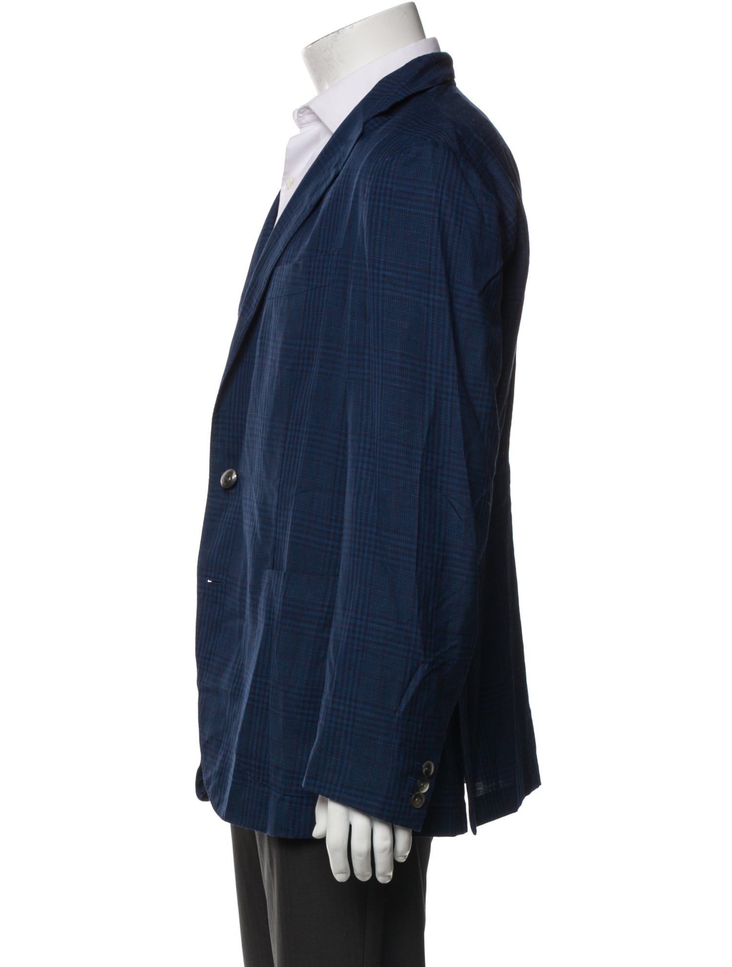Boglioli Wool Plaid Print Blazer