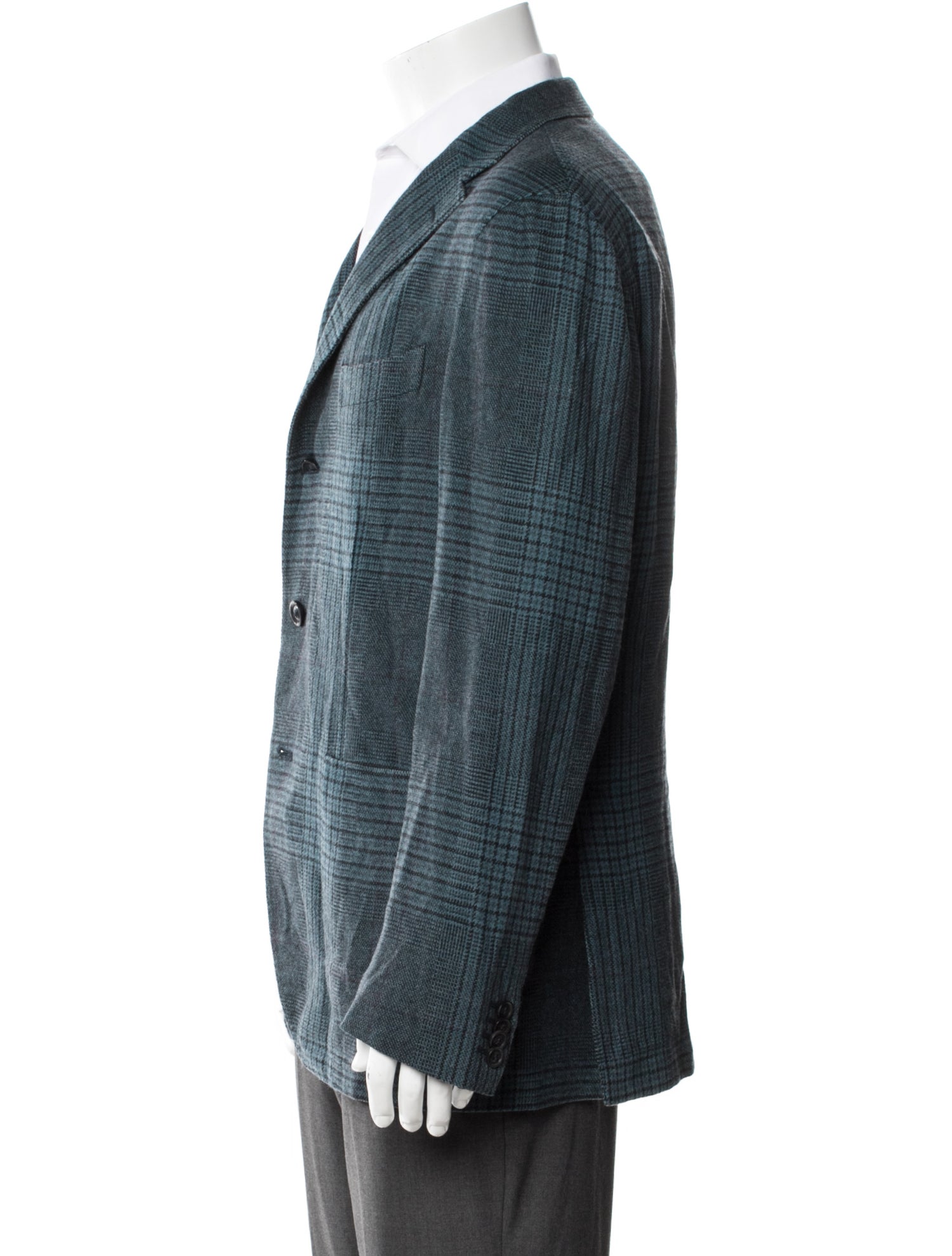Boglioli Wool Plaid Print Blazer