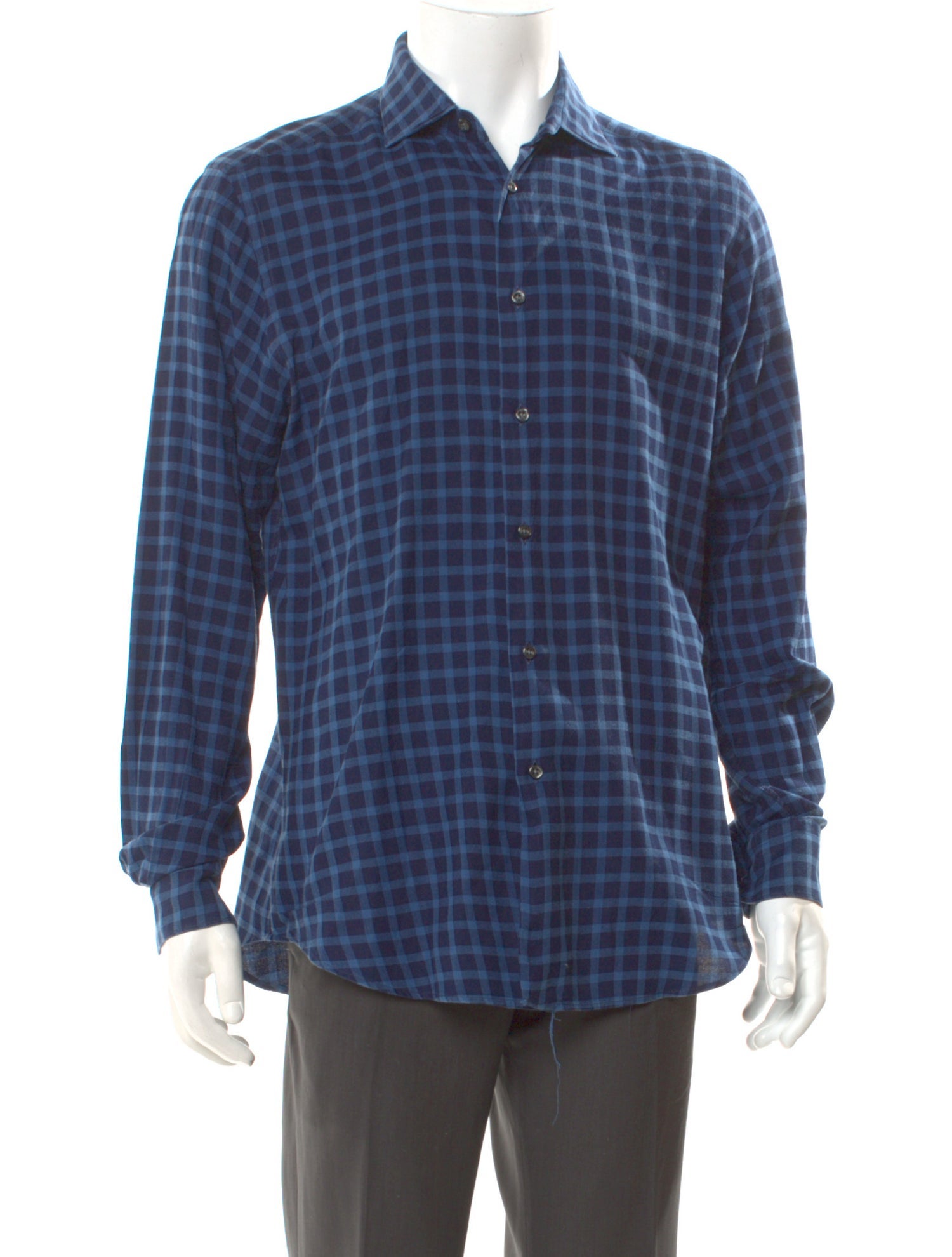 Boglioli Plaid Print Long Sleeve Shirt