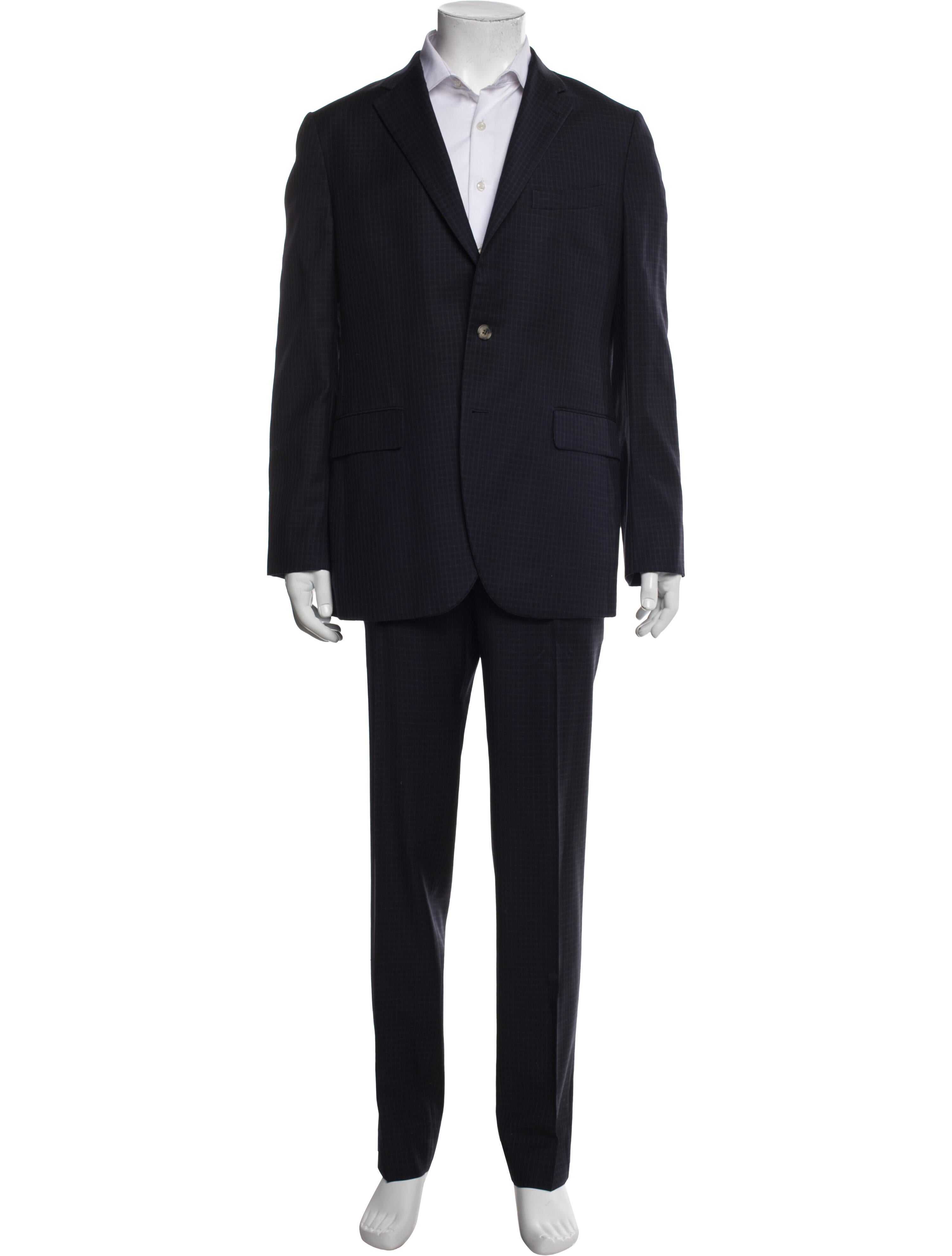 Boglioli Wool Plaid Print Two-Piece Suit