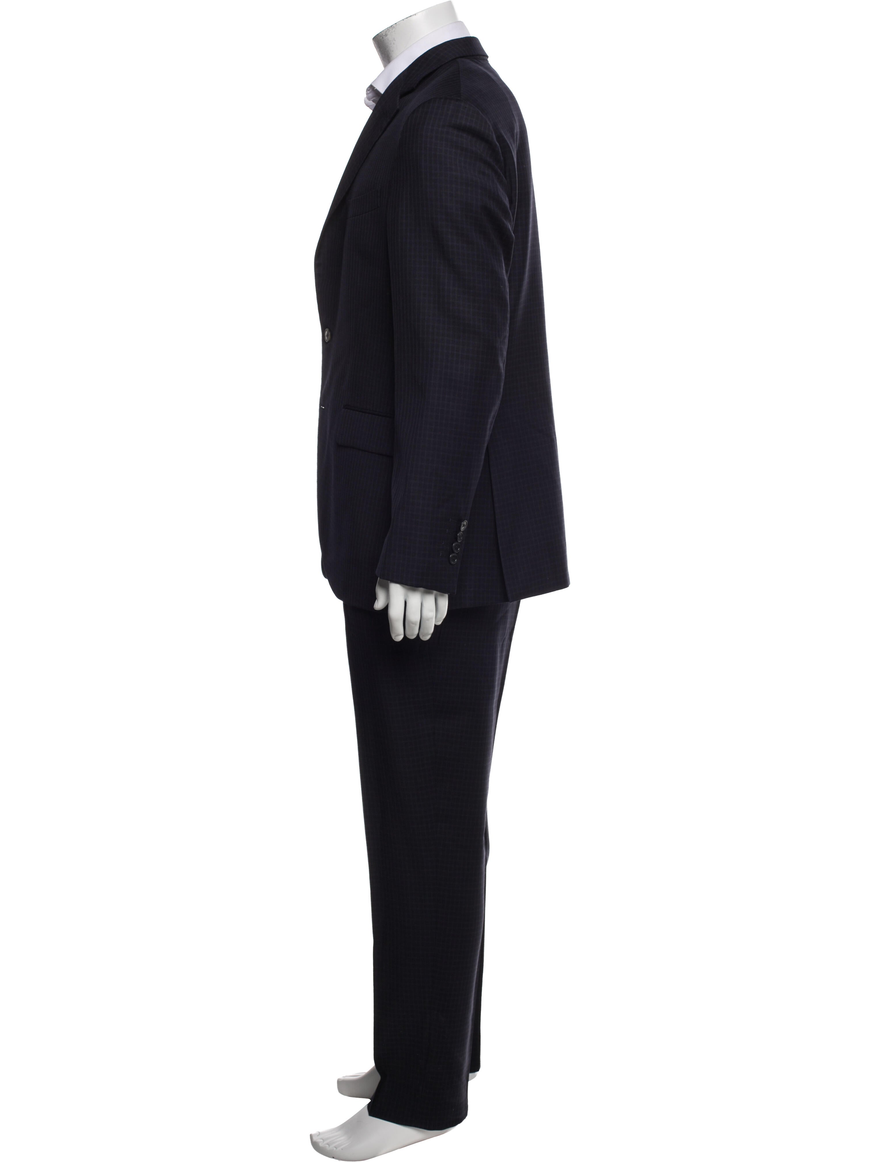 Boglioli Wool Plaid Print Two-Piece Suit