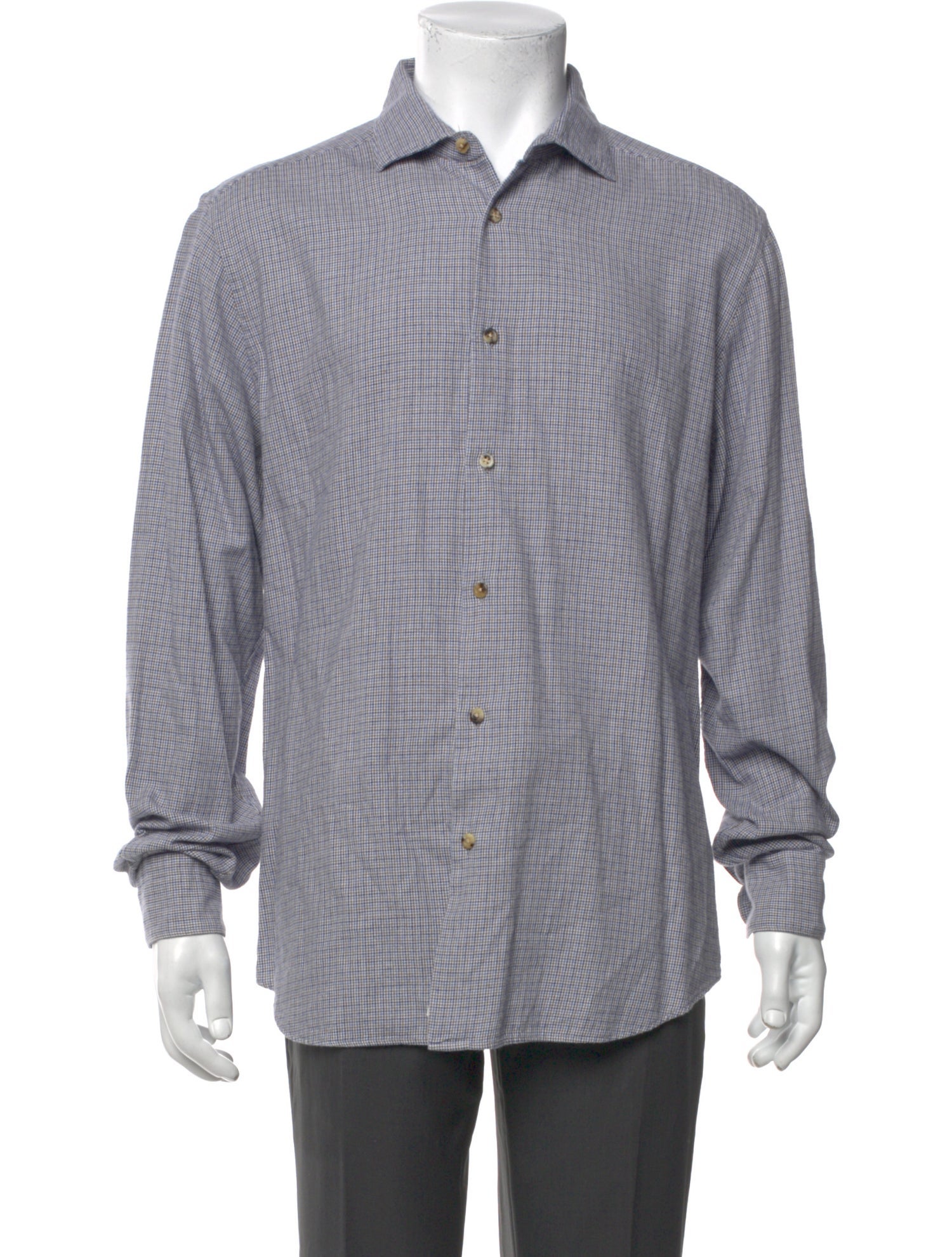 Boglioli Plaid Print Long Sleeve Dress Shirt