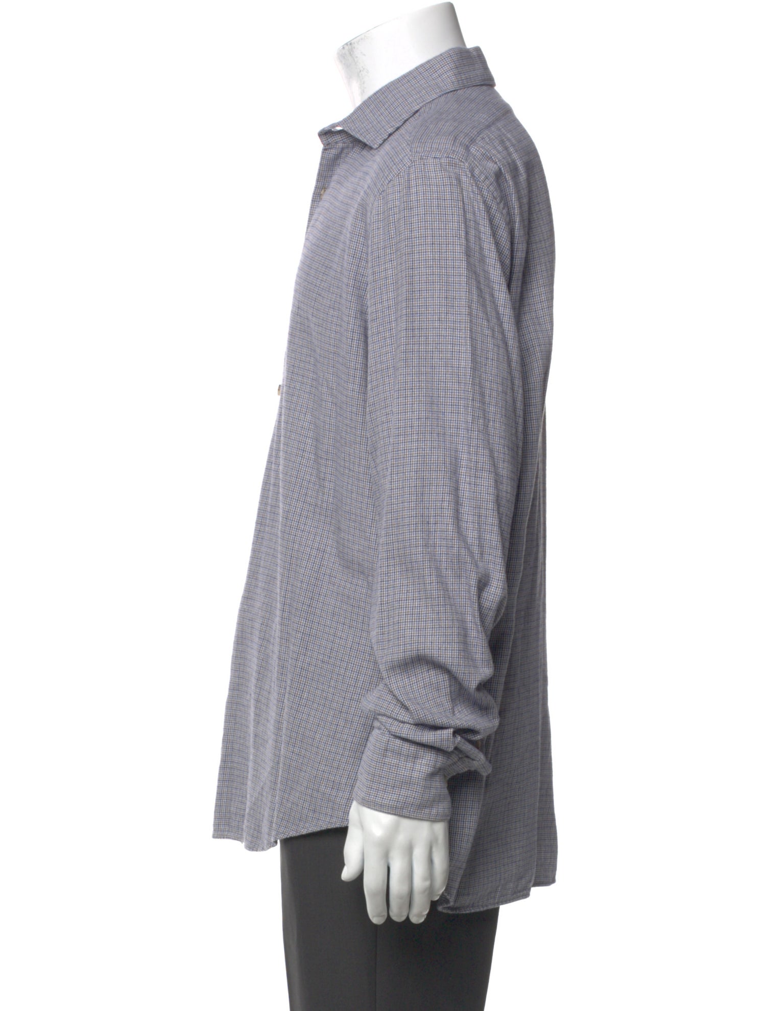 Boglioli Plaid Print Long Sleeve Dress Shirt