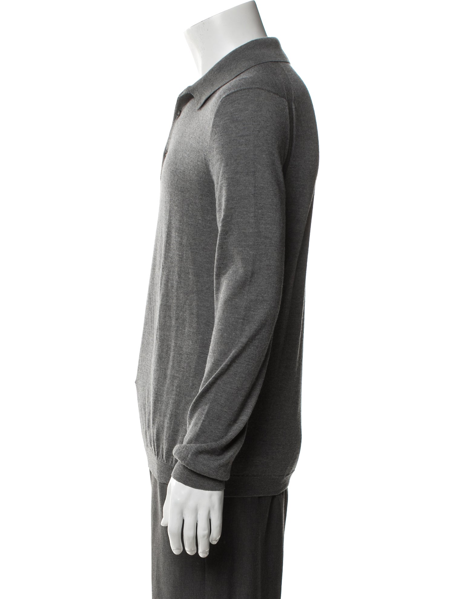 Boglioli Virgin Wool Crew Neck Polo Sweater