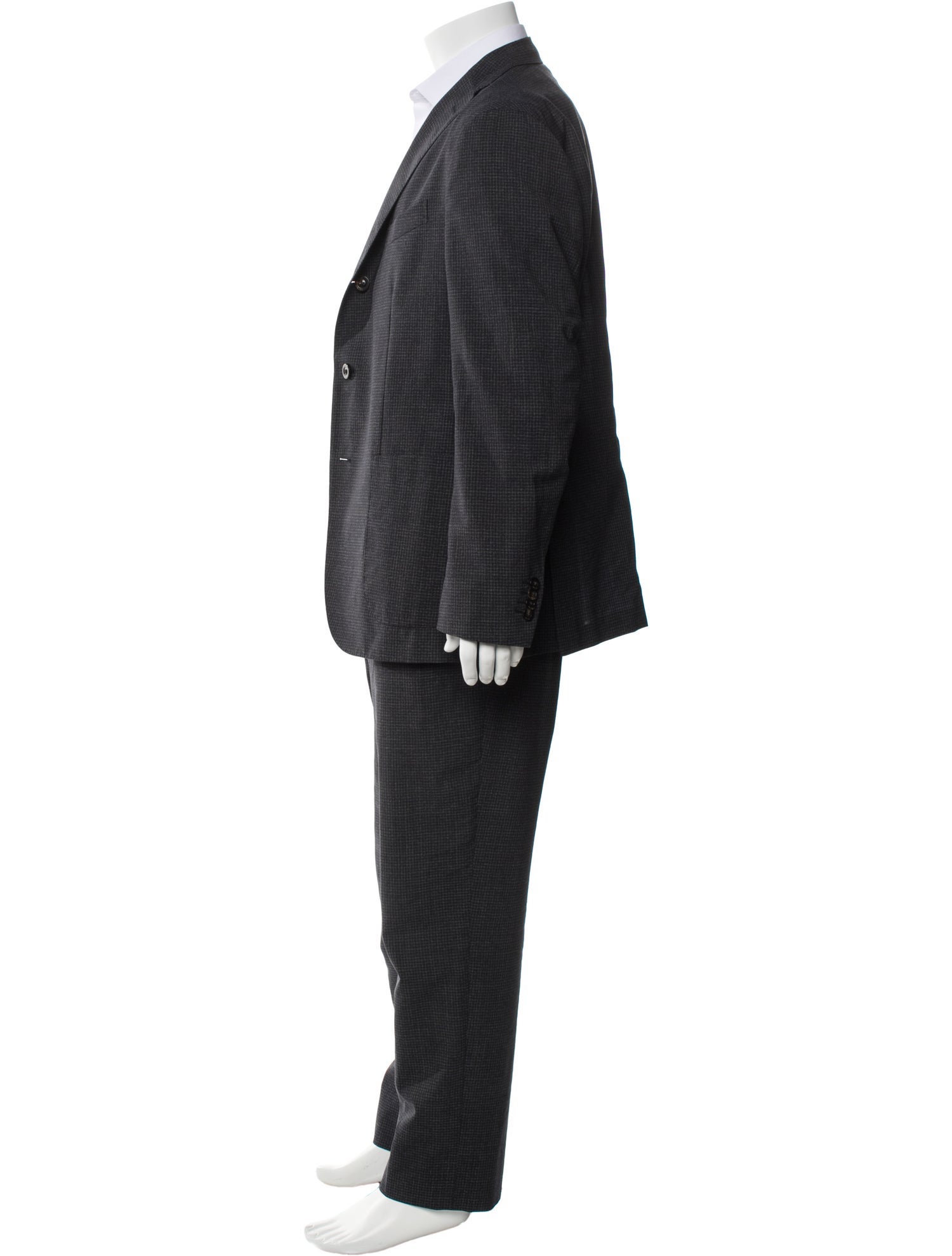 Boglioli Virgin Wool Plaid Print Two-Piece Suit