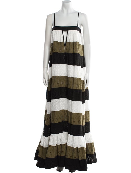 A. Potts Striped Long Dress