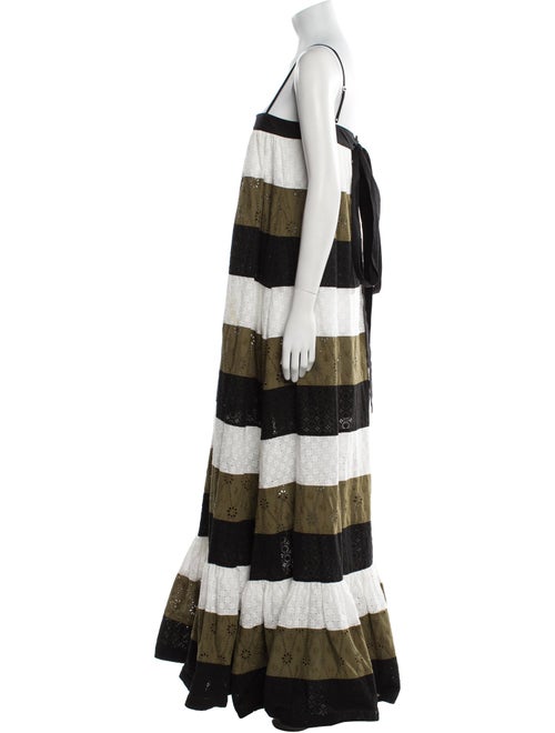 A. Potts Striped Long Dress