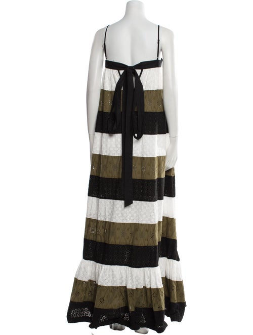 A. Potts Striped Long Dress