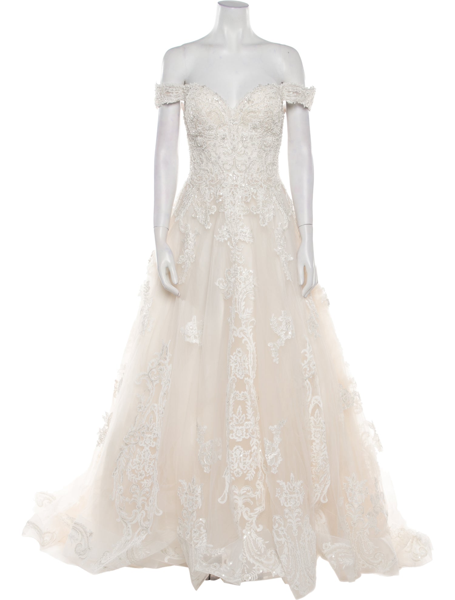 Allure Couture Lace Pattern Long Dress