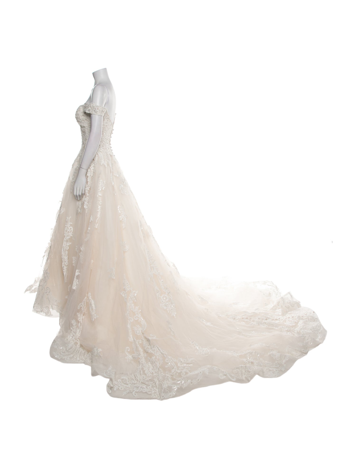 Allure Couture Lace Pattern Long Dress