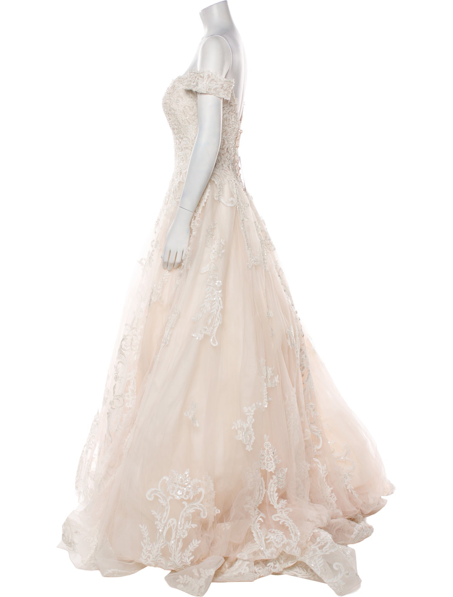 Allure Couture Lace Pattern Long Dress w/ Tags