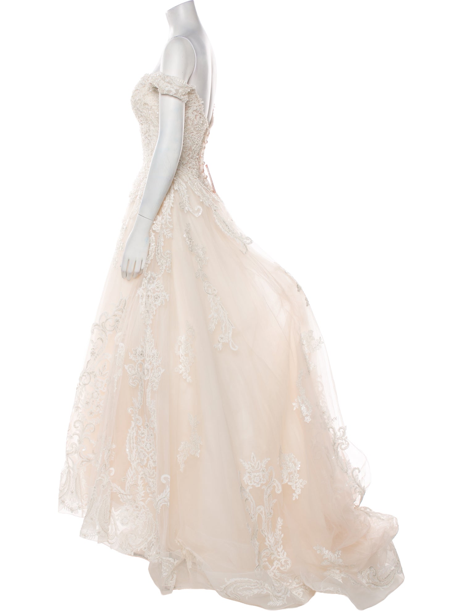 Allure Couture Lace Pattern Long Dress w/ Tags