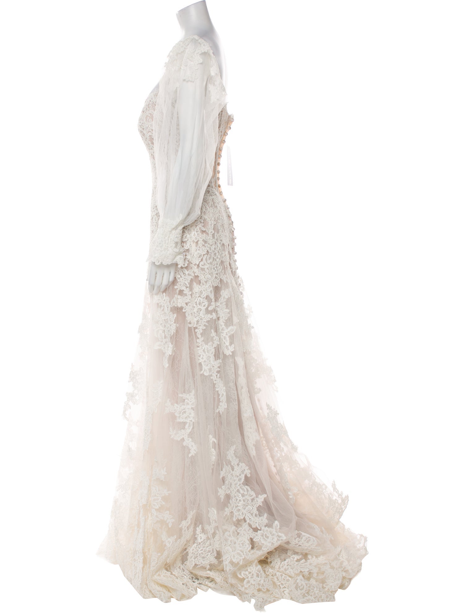 Allure Couture Lace Pattern Long Dress w/ Tags