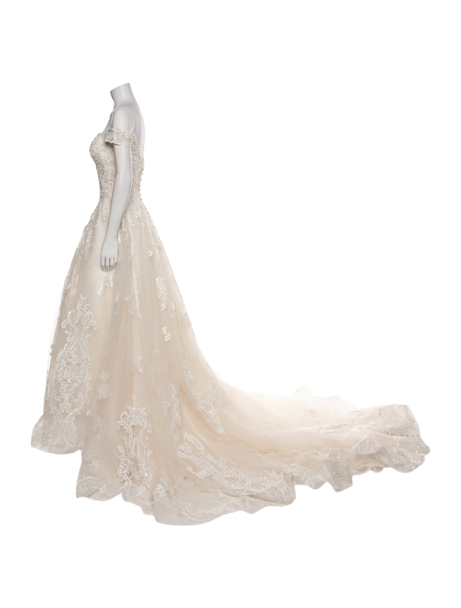 Allure Couture Off-The-Shoulder Long Dress w/ Tags